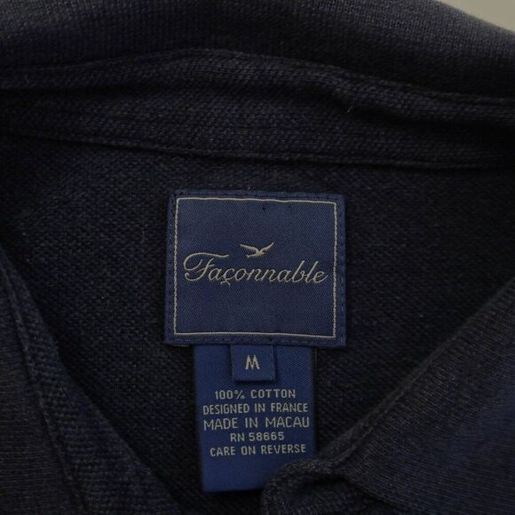 Faconnable Knit Polo Shirt‎ Blue Medium Collared Short Sleeve - Picture 8 of 9